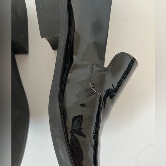 Franco Sarto Black Patent Leather Women Bocca Square Toe Loafer Slip On Size 7 - Picture 10 of 13